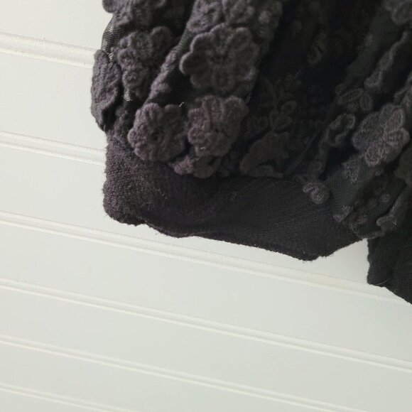 Women's Black Sweater with Textured Sleeves - Picture 6 of 7